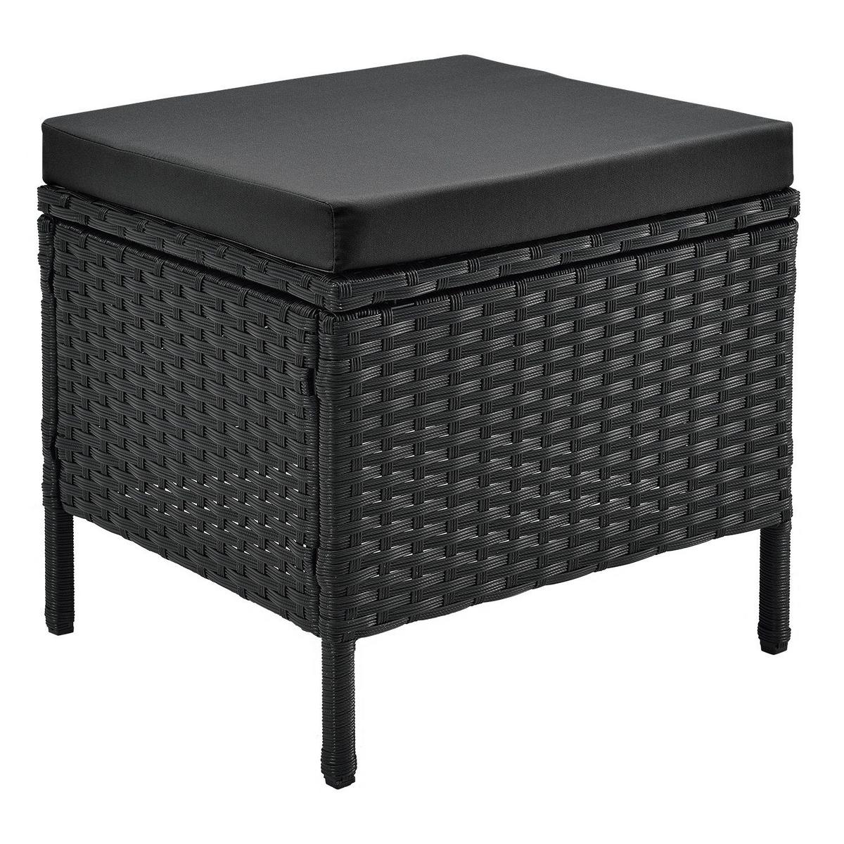 LOUNGEGARNITUR Manacor schwarz, dunkelgrau - Dunkelgrau, Kunststoff/Metall - Juskys