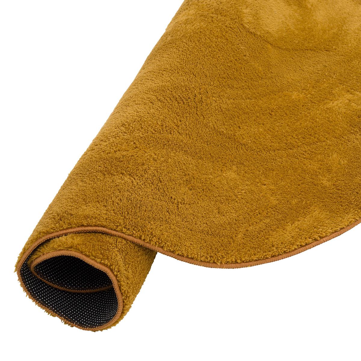 FELLTEPPICH SUPER SOFT PEARL RUND - Currygelb, Textil (160/160cm) - Pergamon