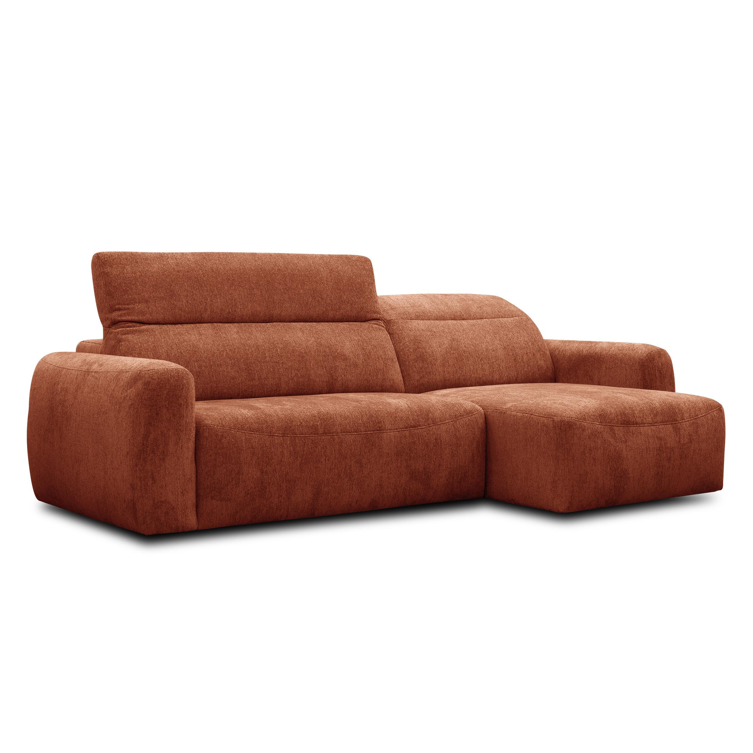 ECKSOFA NERO 4-Sitzer, orange - Schwarz/Orange, Holz/Textil (272/81/159cm) - Wozimo