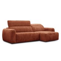 ECKSOFA NERO 4-Sitzer, orange - Schwarz/Orange, Holz/Textil (272/81/159cm) - Wozimo