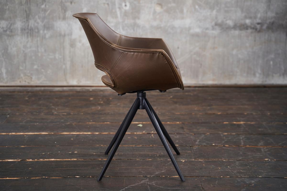 DREHSTUHL ZAJA Dunkelbraun Kunstleder Drehbar (360°) (1er-Set) - Dunkelbraun, Leder (57/85/59cm) - KAWOLA