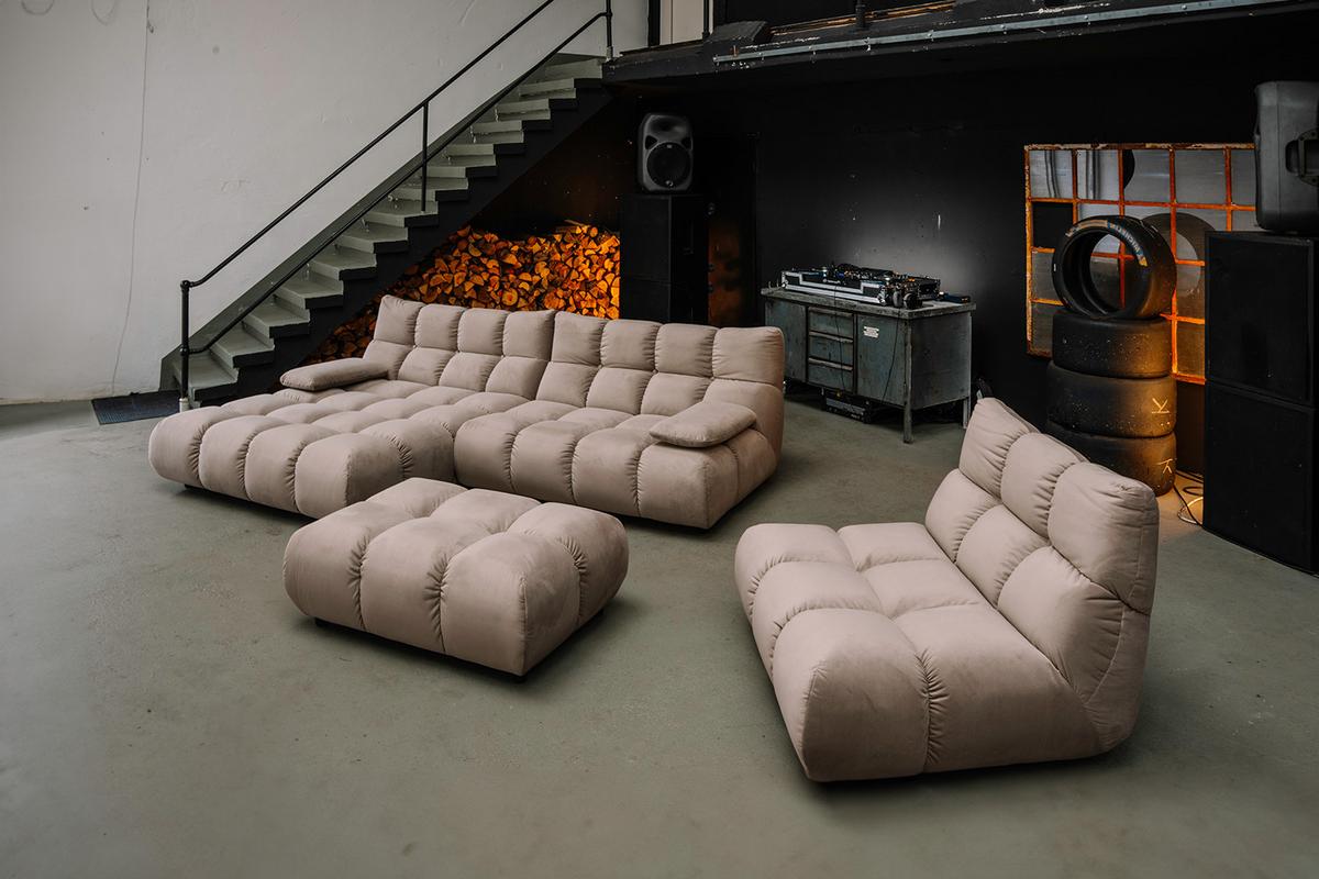 SITZGRUPPE VIVIEN 3ER SET Braun Velvet (1er-Set) - Braun, Kunststoff/Textil (510/85/359cm) - KAWOLA