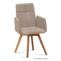 ARMLEHNSTUHL (2er-Set) Dinah 52x92x60 Eiche geölt/Natur - Eichefarben/Naturfarben, Kunststoff (60/92/52cm) - 58aufmkessel
