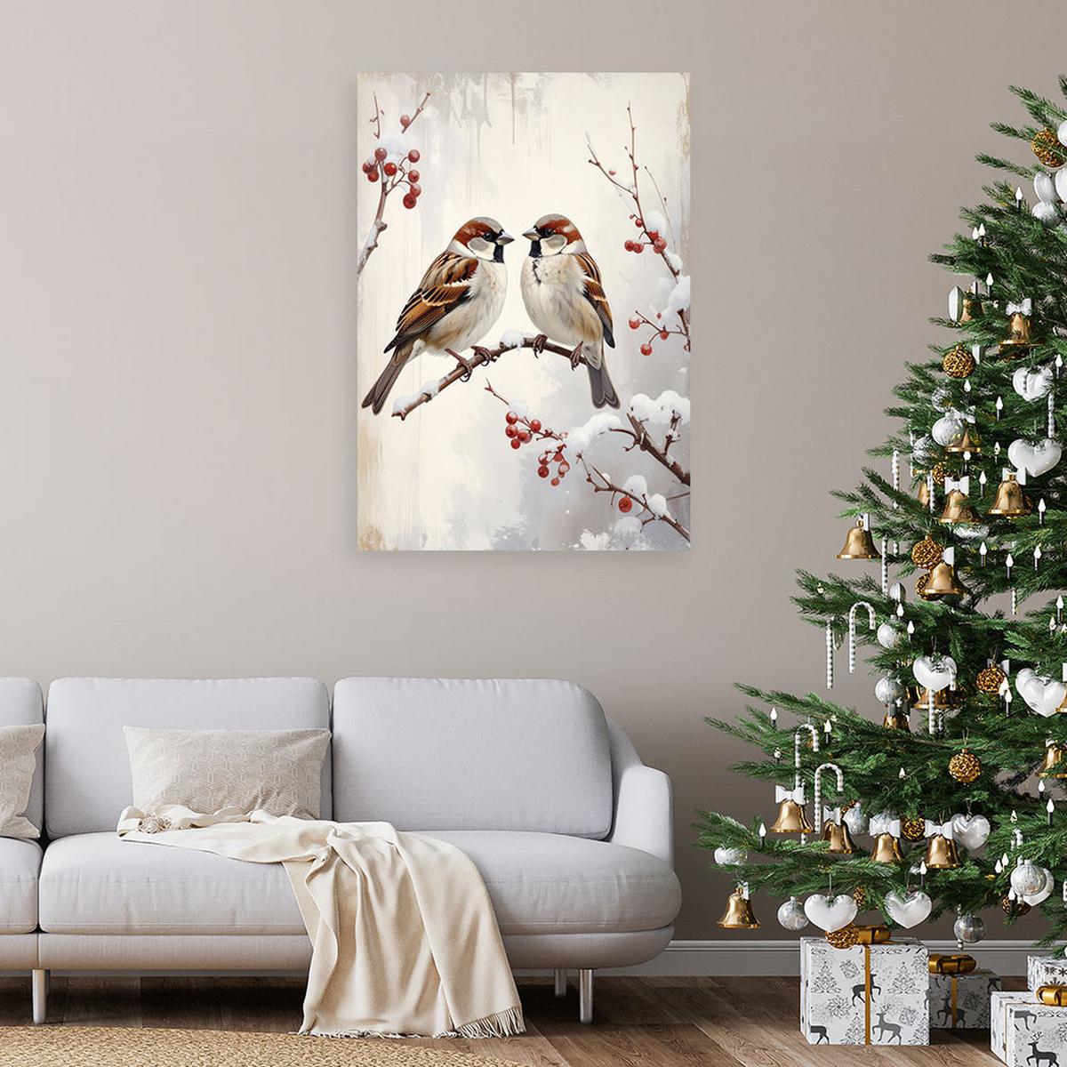 LEINWANDBILD Weihnachten 80x120cm - Grau, Textil (80/120cm) - Feeby