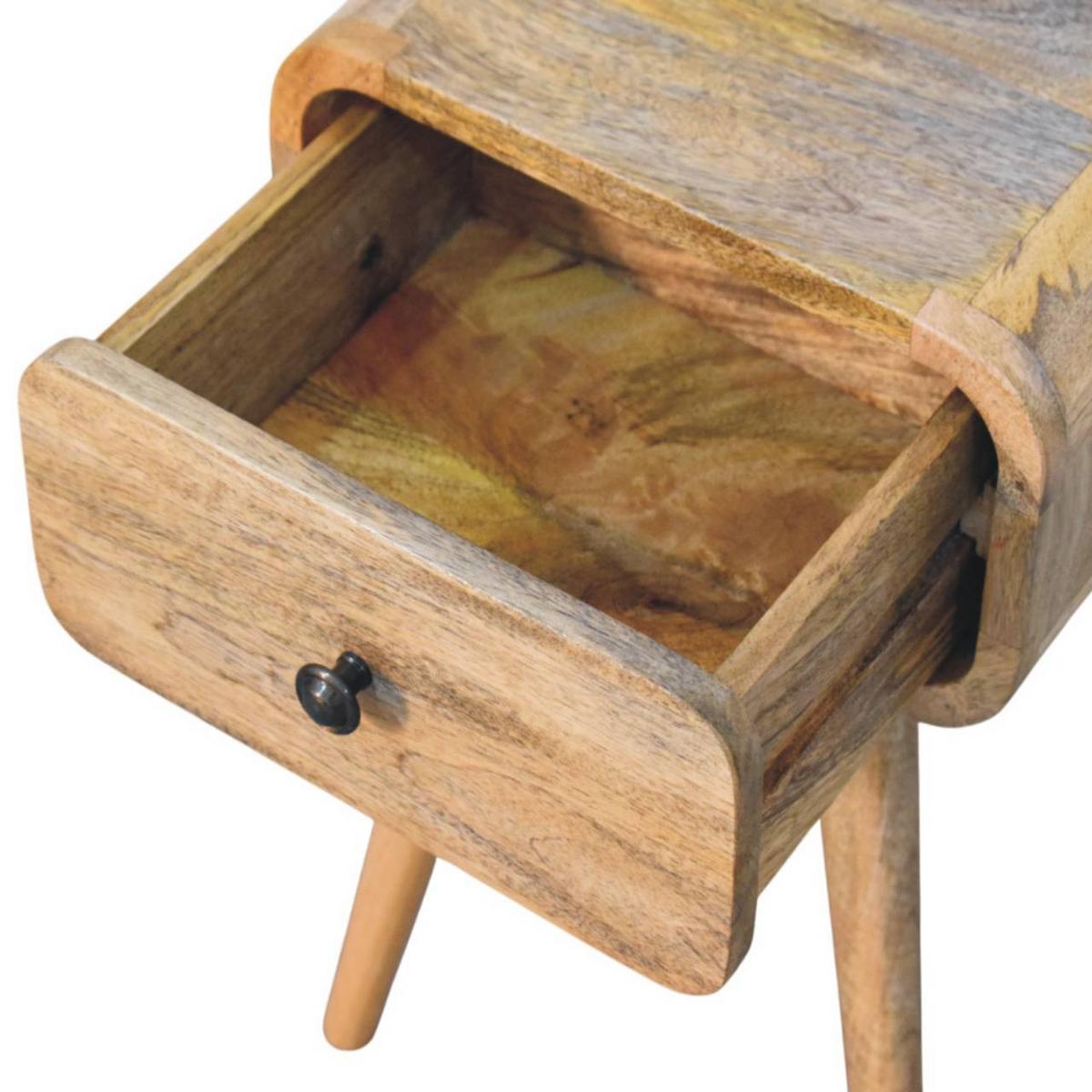 NACHTKASTEN Avora Mini Eichenoptik, 1 Schublade, Beige - Beige/Messingfarben, Holz/Metall (30/49/30cm) - Artisan Furniture