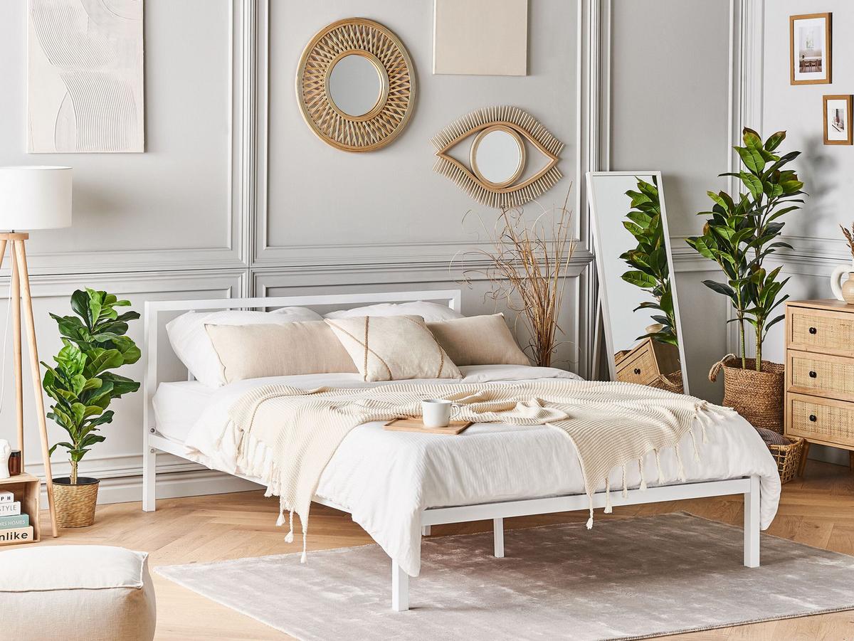 METALLBETT 140/200cm Weiß Cusset - Weiß, Metall (140/200cm) - Beliani