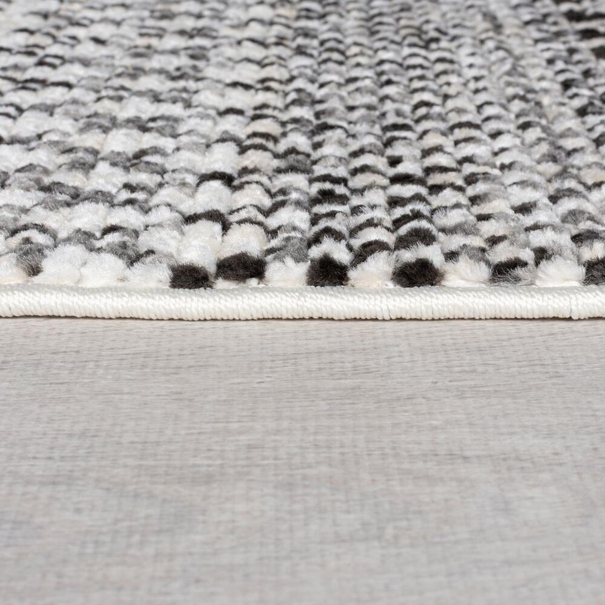 TEPPICH PERRAN, gestreift, Schwarz-Weiß, 160 x 230 cm - Schwarz, Textil (160/230cm) - KADIMA DESIGN