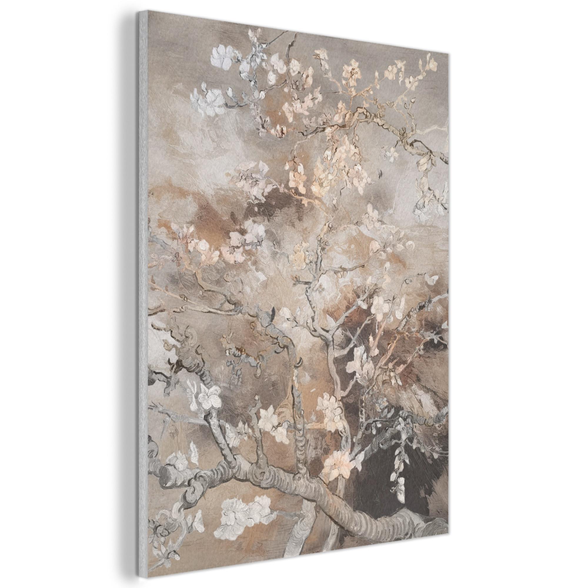 AKUSTIKBILD Mandelblüte - Kunst - Van Gogh - Beige - Abstrakt Kunstdruck Schlafzimmer 50x70 cm - Braun, Kunststoff (50/70/0.9cm) - MuchoWow
