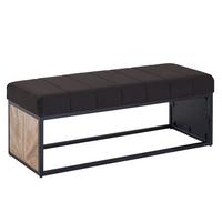 SITZBANK – Metall, Retro-Look, Rillenmuster - Schwarz, Textil/Metall (105/40/40cm) - KADIMA DESIGN