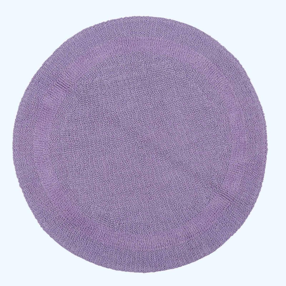 BADEMATTE 80 cm rund, 100% Baumwolle, wendbar - Flieder, Textil (80/80cm) - Homescapes