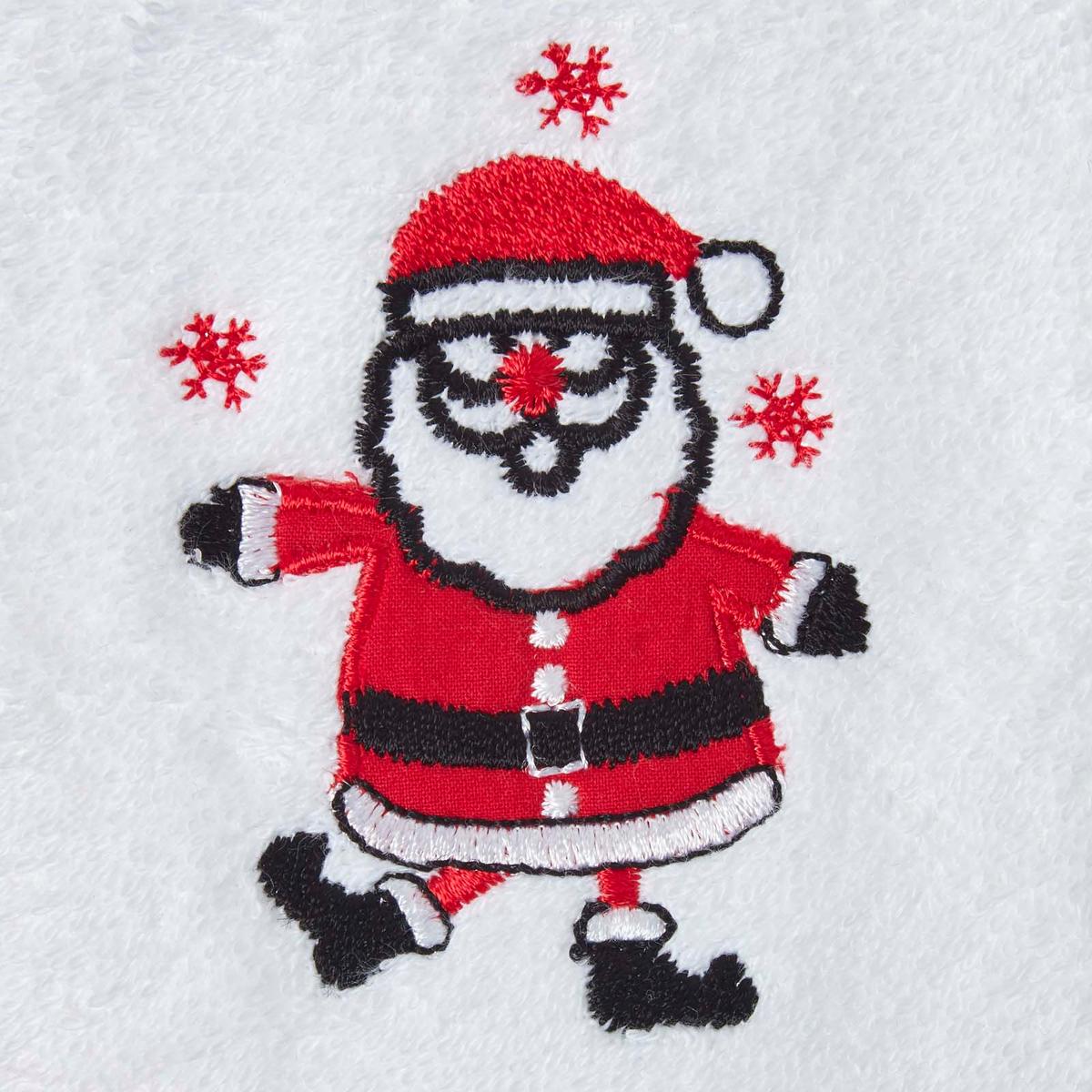 GÄSTEHANDTUCH Weihnachtsmann weiß 30/50 cm - Weiß, Textil (30/50cm) - Homescapes