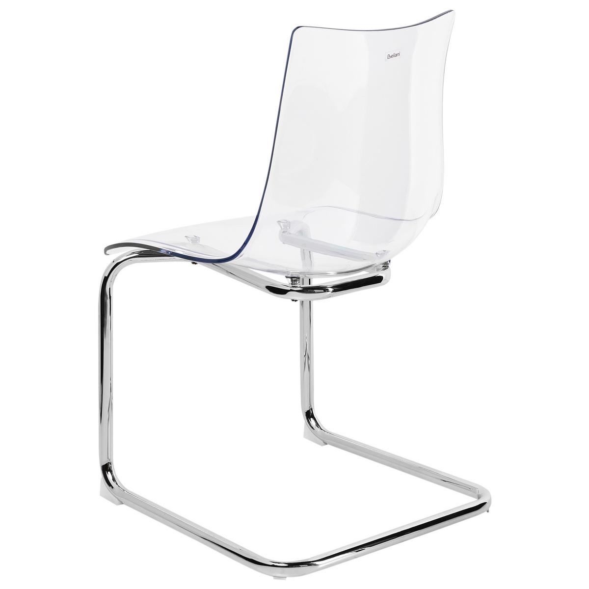 ESSZIMMERSTUHL Transparent Marshall - Transparent/Silberfarben, Kunststoff (48/81/48cm) - Beliani