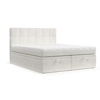 BOXBETT Elano 140/200 cm Creme im Neve Stoff - Creme/Schwarz, Holz/Holzwerkstoff (140/200cm) - AltaBeds