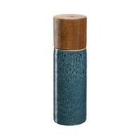 GEWÜRZMÜHLE MATERA blau 17 cm - Blau, Keramik/Holz (5.3/17.3/5.3cm) - Leonardo Living