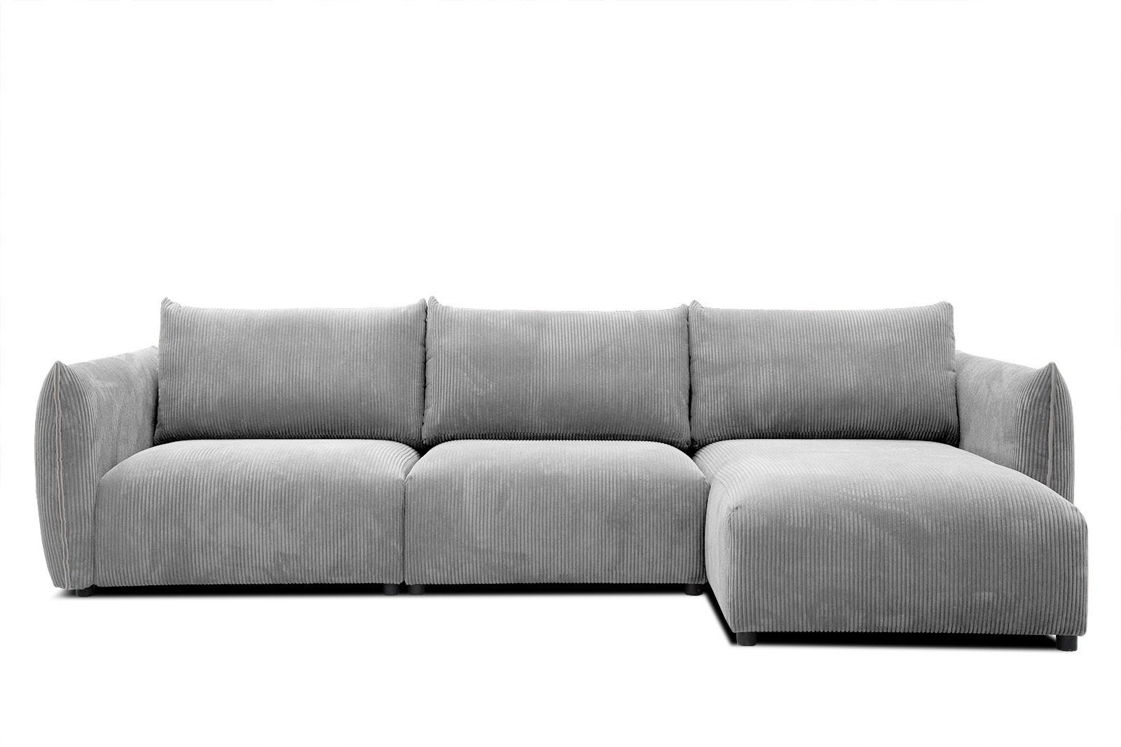 ECKSOFA TAUER 5-Sitzer, hellgrau - Hellgrau/Schwarz, Holzwerkstoff/Kunststoff (294/173cm) - Wozimo