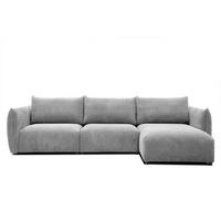 ECKSOFA TAUER 5-Sitzer, hellgrau - Hellgrau/Schwarz, Holzwerkstoff/Kunststoff (294/173cm) - Wozimo