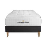 BETT George V Taschenfederkern und Memory-Schaum 90 x 200 cm h1 - Kit Bettgestell Schwarz - Beige/Schwarz, Karton/Holz (90/200cm) - ROYAL PALACE BEDDING