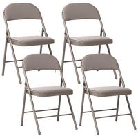 KLAPPSTUHL 4er Set Metall Taupe Shasta - Taupe, Metall (45/77/47cm) - Beliani