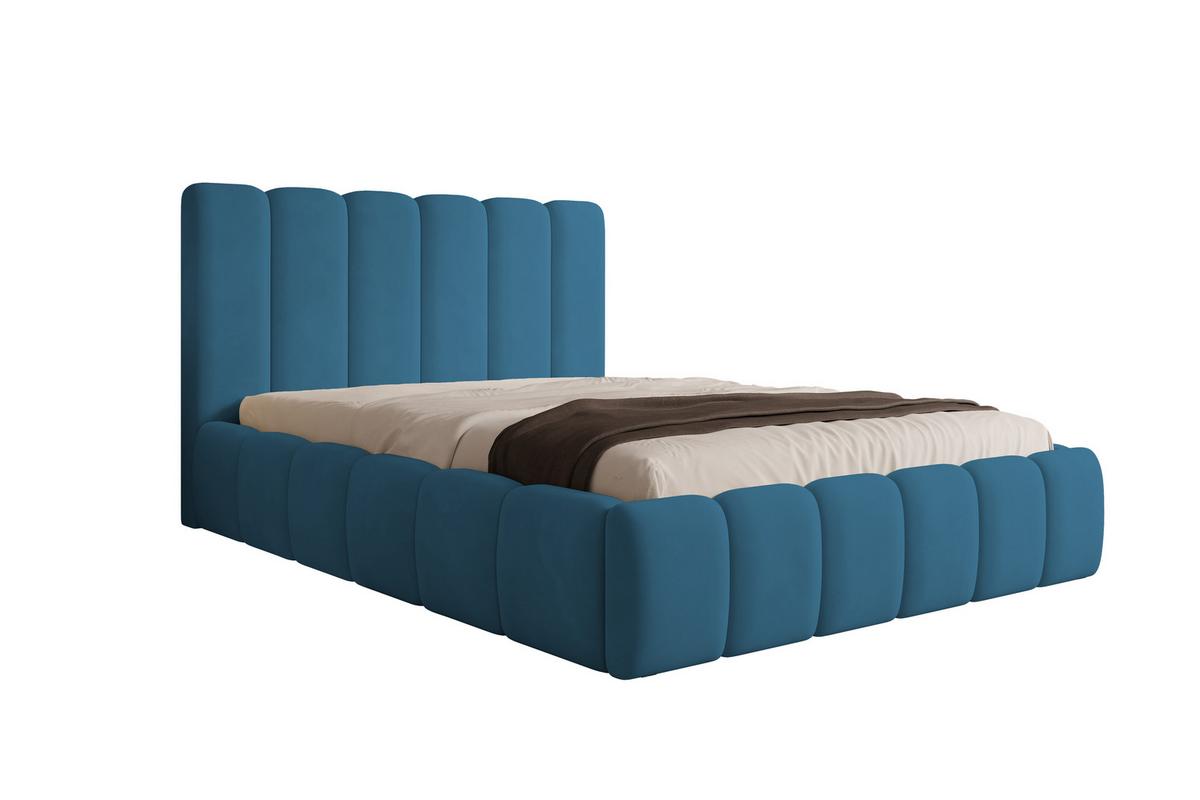 POLSTERBETT Vilo 180x200 mit Bettkasten und Stabilem Metallgestell - Blau, Textil (180/200cm) - Storez24