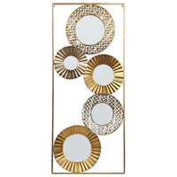 WANDDEKORATION Metall gold mit Spiegelelementen Maicoba - Goldfarben, Metall (39/90/5cm) - Beliani