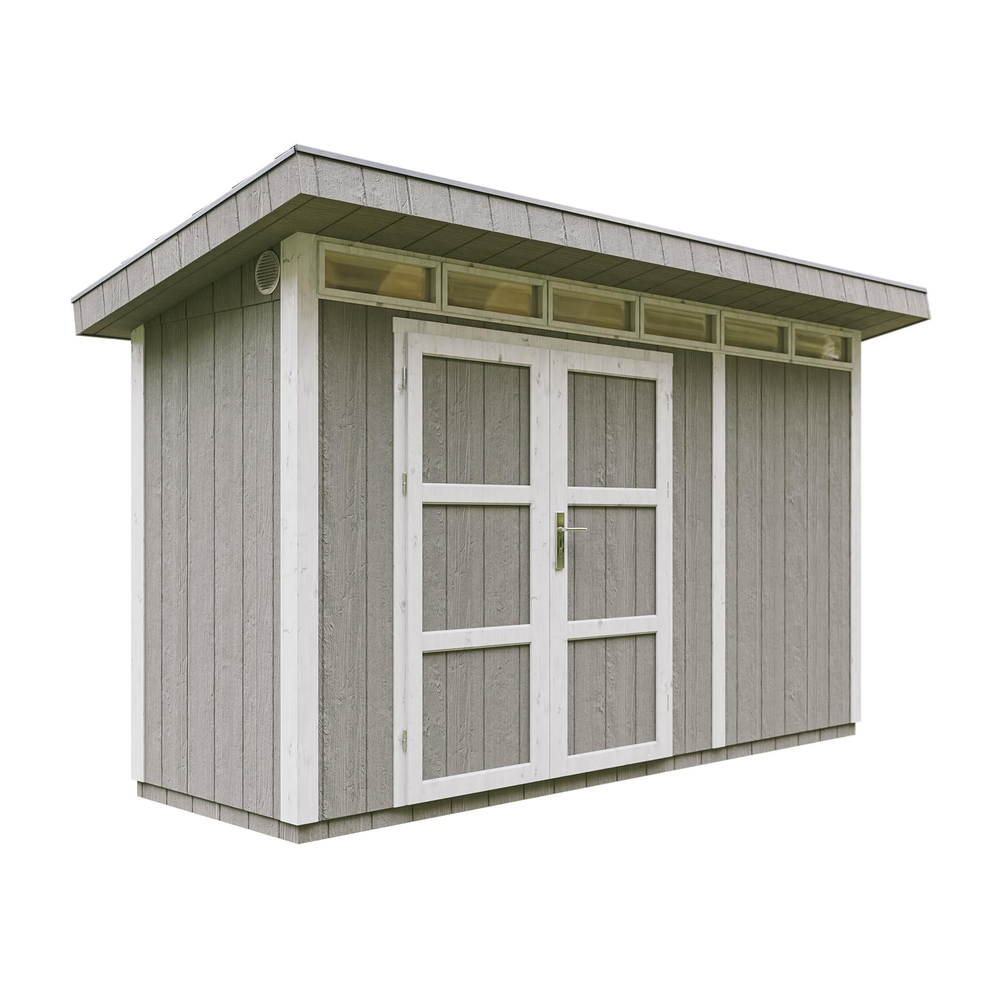 HOLZ-GARTENHAUS basis LP SmartSide 4,3m² mit B161xL411xH239 cm - M902A - TUNDRA GREY - Grau, Holz (412/239/161cm) - Timbela