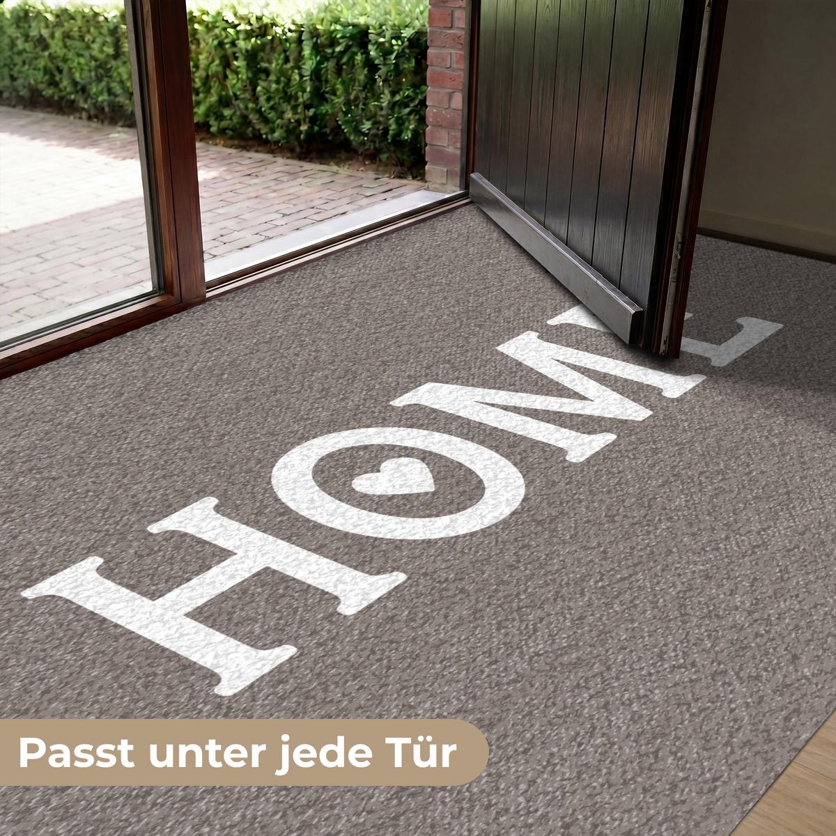 FUSSMATTE Startseite - Text - Taupe Fußabtreter 180x120 cm - Taupe, Kunststoff (180/0.4cm) - MuchoWow
