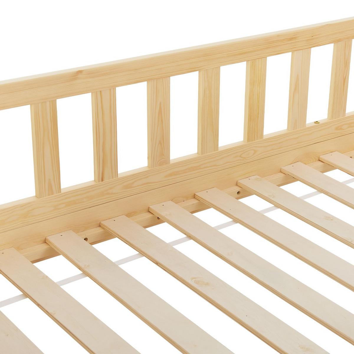 KINDERBETT Marli natur 90x200 cm mit Bettkasten - Naturfarben, Holz (90/200cm) - Juskys