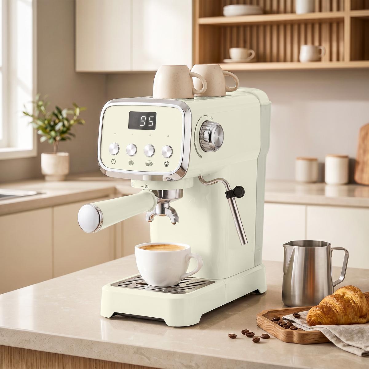 SIEBTRÄGERMASCHINE ABS Edelstahl Cremeweiß - Creme, Metall (17/31/32cm) - HOMCOM