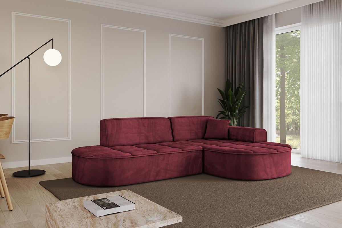 ECKSOFA Ottomane Rechts TARO-L1 - 243x171x79,5 cm Bordeauxrot - Bordeaux, Holzwerkstoff/Textil (243/171cm) - ALTDECOR