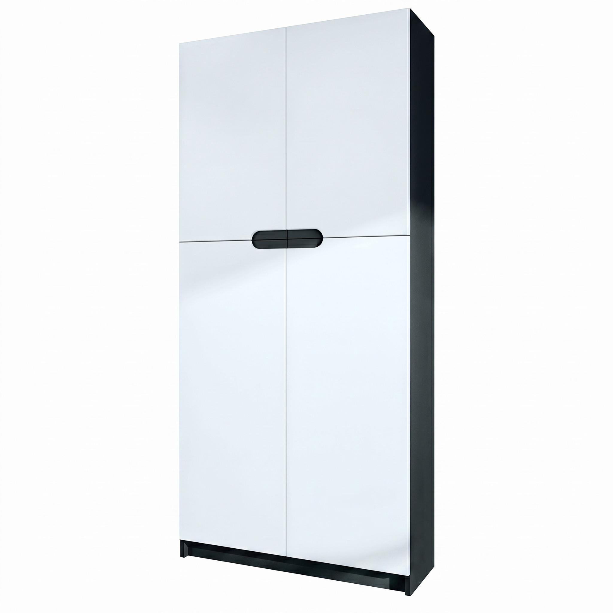BÜROSCHRANK Logan Fronten in Weiß matt - Weiß, Holzwerkstoff (82/184/37cm) - Vladon