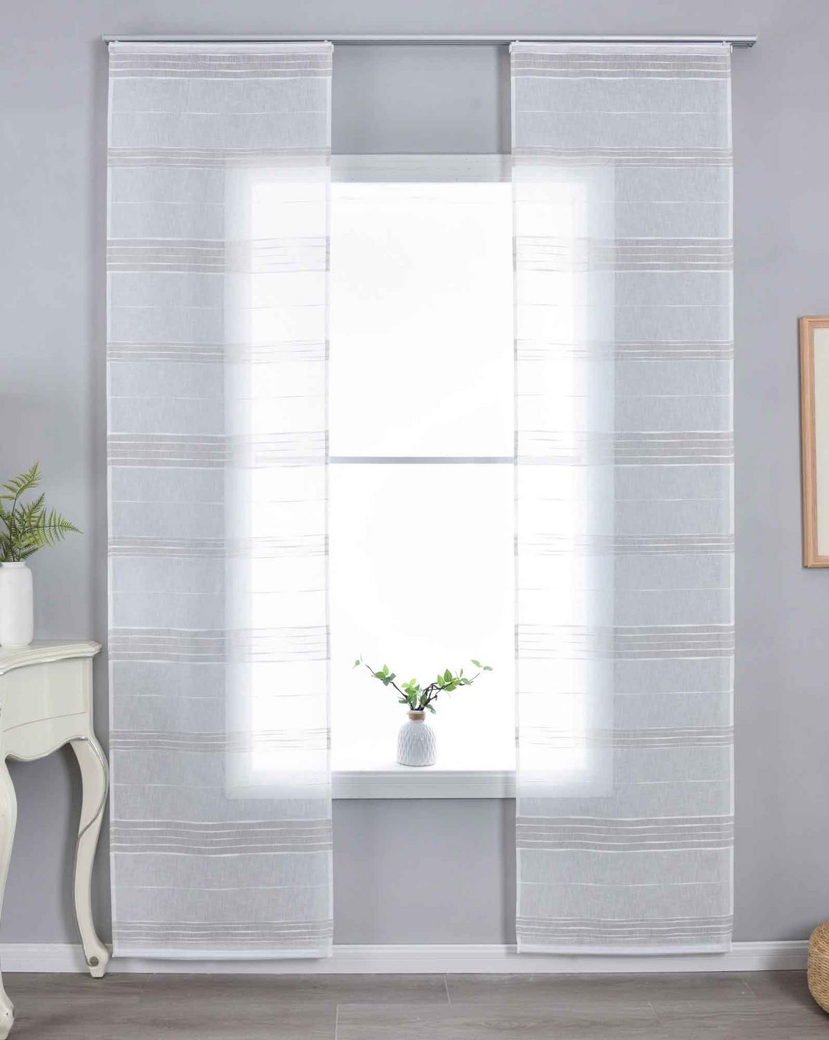SCHIEBEVORHANG 2ER SET »Frankfurt« HxB 245x60 cm Taupe - Taupe, Textil (60/245cm) - Gardinenbox