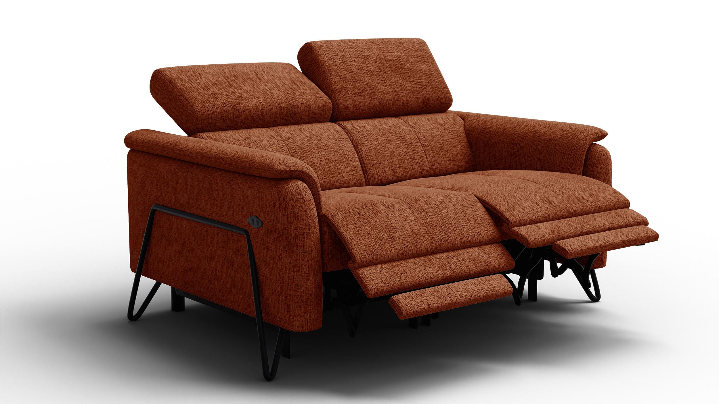 RELAXSOFA RODEN 2-Sitzer, rostrot - Orange, Holz/Textil (152/82/103cm) - Wozimo