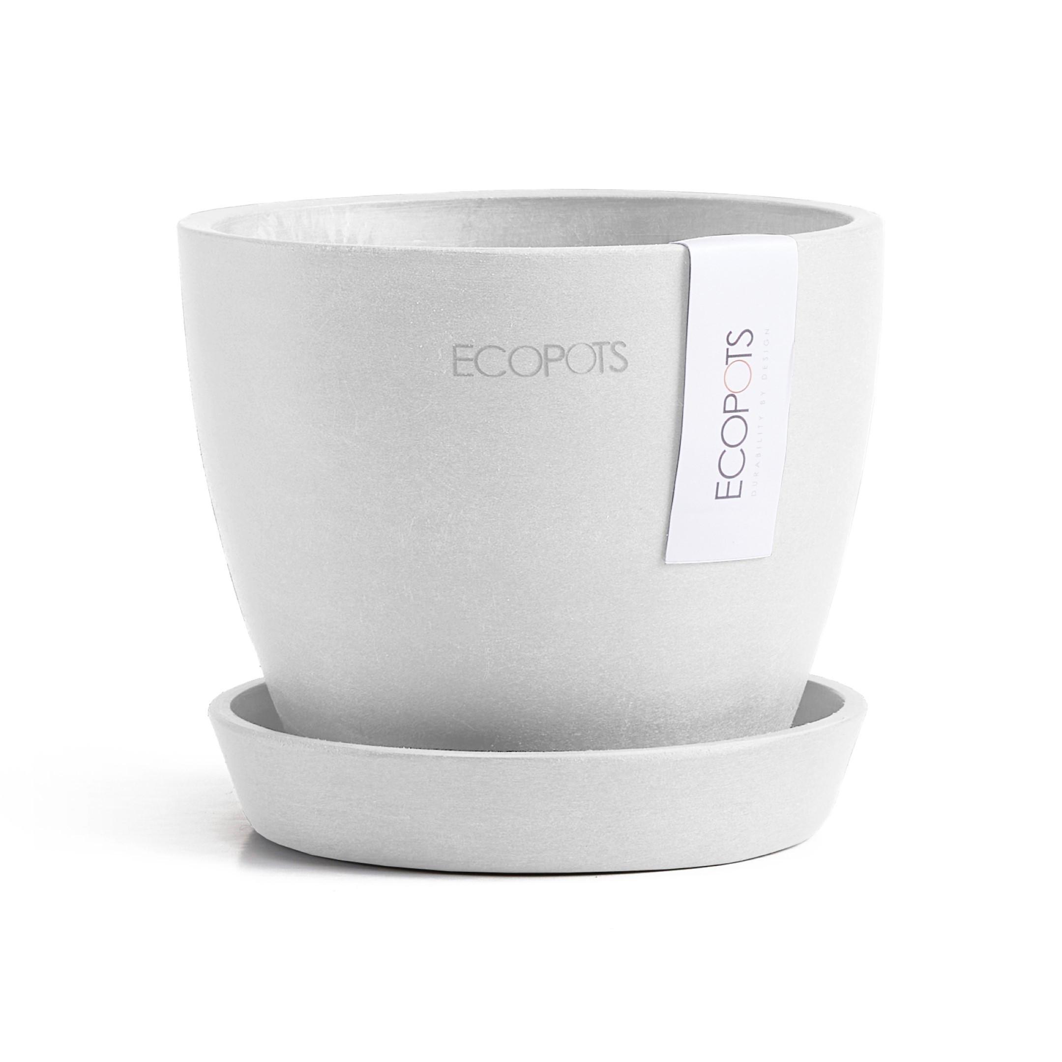 BLUMENTOPFUNTERSETZER Antwerp 11,5/10,1 cmWeiß - Weiß, Kunststoff (11.5/10.1cm) - Ecopots