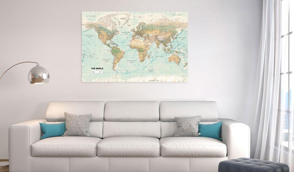 KUNSTDRUCK Grün 120/80 cm - Blau/Grün, Textil (120/80cm) - KUNSTLOFT