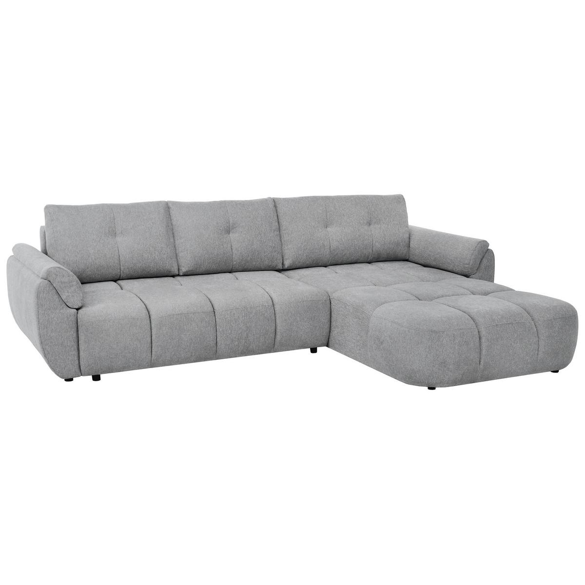 ECKSOFA Massimo, universelle Eckschlafsofa 280 cm mit Schlaffunktion und Bettkasten, Hellgrau - Hellgrau, Textil (283/204cm) - Beautysofa