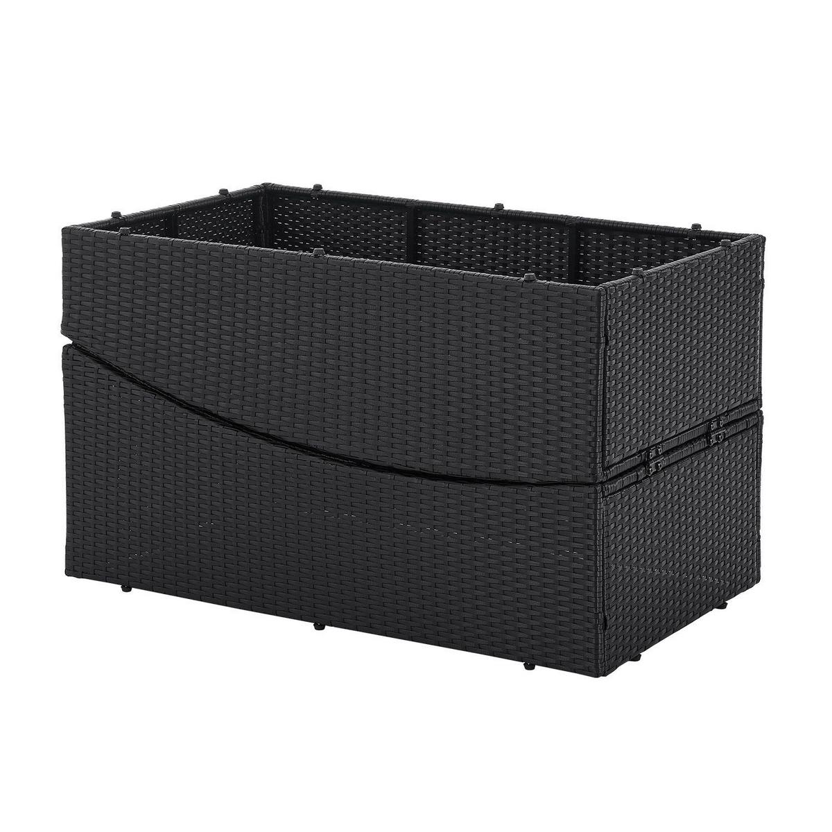 SONNENLIEGE Lamia schwarz faltbar - Schwarz, Kunststoff (60/40/200cm) - Juskys
