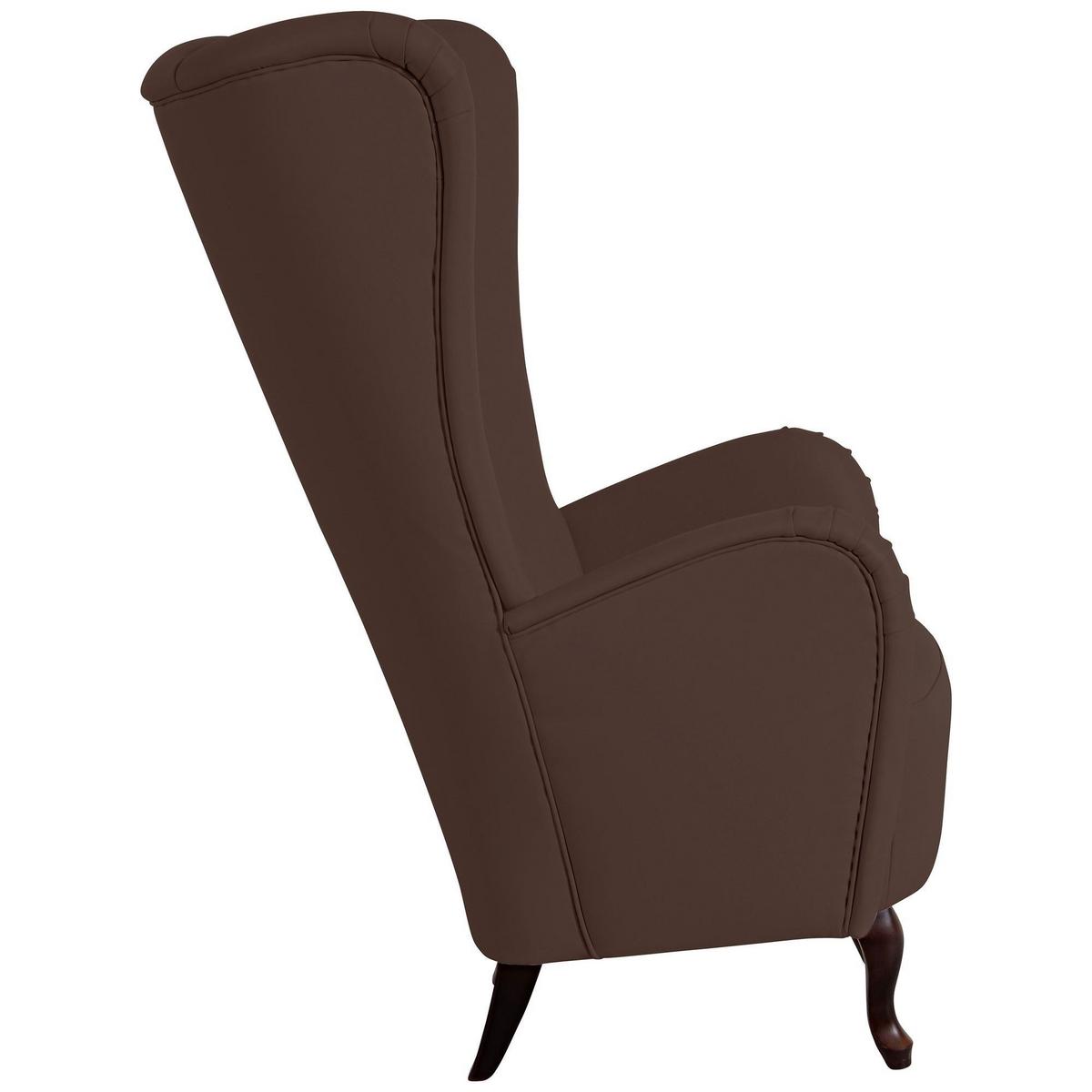 HOCHLEHNSESSEL Kailey Bezug Kunstleder Buche nussbaum dunkel / braun - Braun, Kunststoff (96/122/89cm) - 58aufmkessel