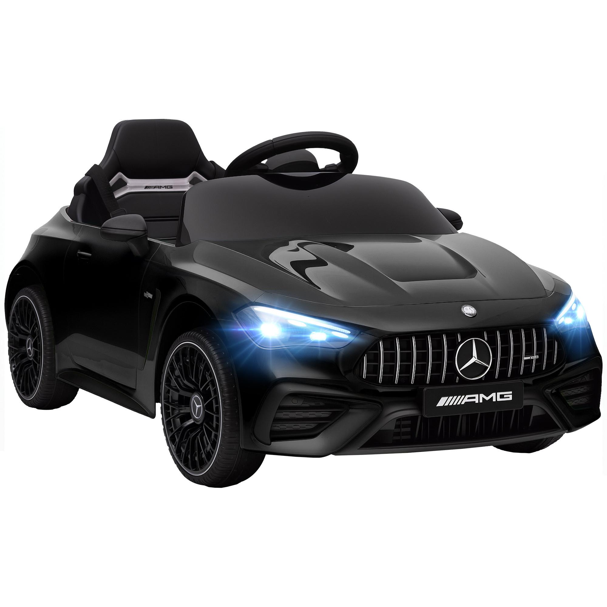 KINDER-ELEKTROAUTO 2 x 12V Kinderauto mit Musik, MP3, Sanftem Start/Stopp - Schwarz, Kunststoff (99/55/43cm) - AIYAPLAY