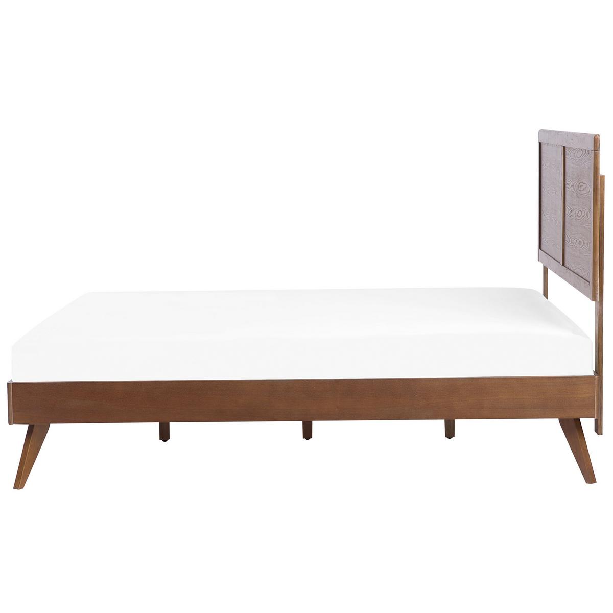 HOLZBETT 180/200cm Dunkler Holzfarbton Istres - Dunkelbraun, Holzwerkstoff (180/200cm) - Beliani