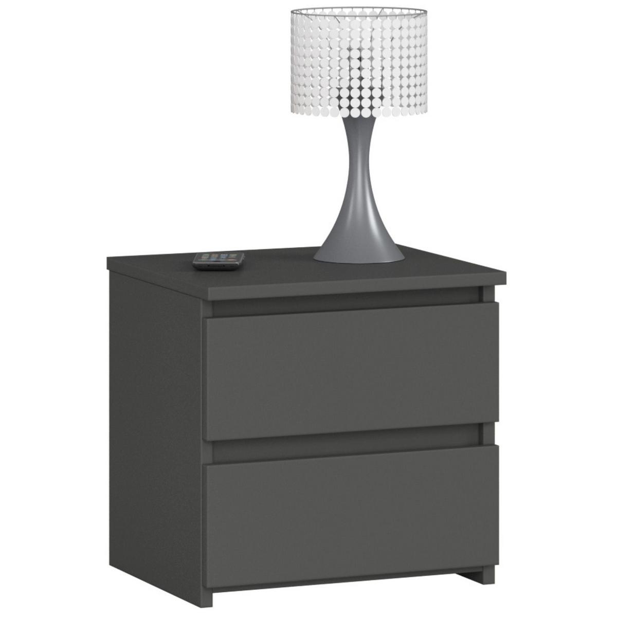 NACHTTISCH Graphit Grau 40/40/35 - Graphitfarben, Holzwerkstoff (40/40/35cm) - RAUMHIRSCH FURNITURE