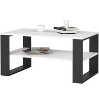 COUCHTISCH Weiß, Schwarz 45/92/53 - Schwarz/Weiß, Holzwerkstoff (53/92/45cm) - RAUMHIRSCH FURNITURE