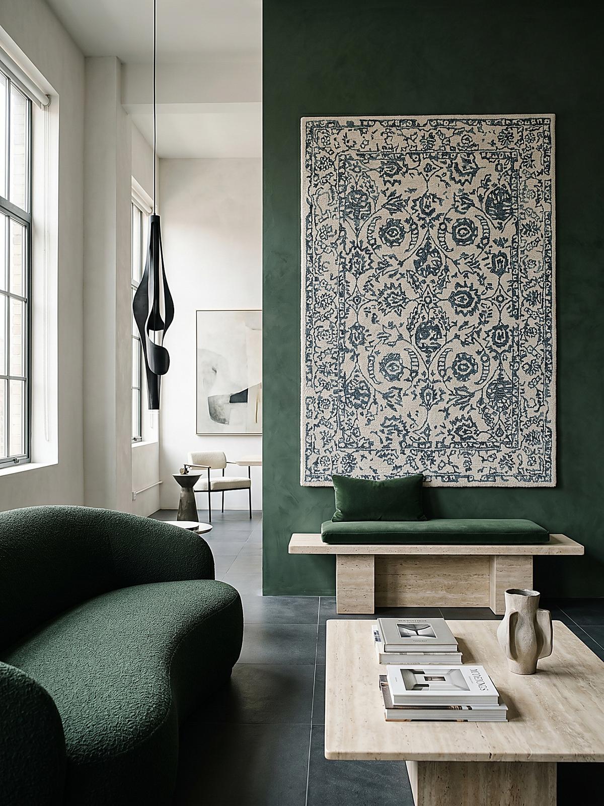 WOLLTEPPICH SOAR, im Vintage-Stil, Türkis-Beige, 120 x 170 cm - Blau, Textil (120/170cm) - KADIMA DESIGN