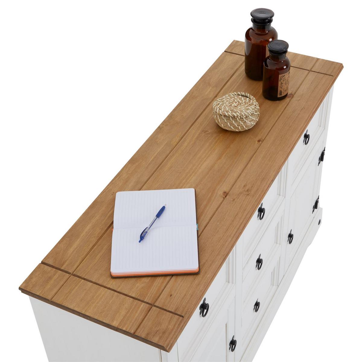 SIDEBOARD CAMPO weiß/braun - Weiß/Braun, Holz (125/76/40cm) - CARO-Möbel