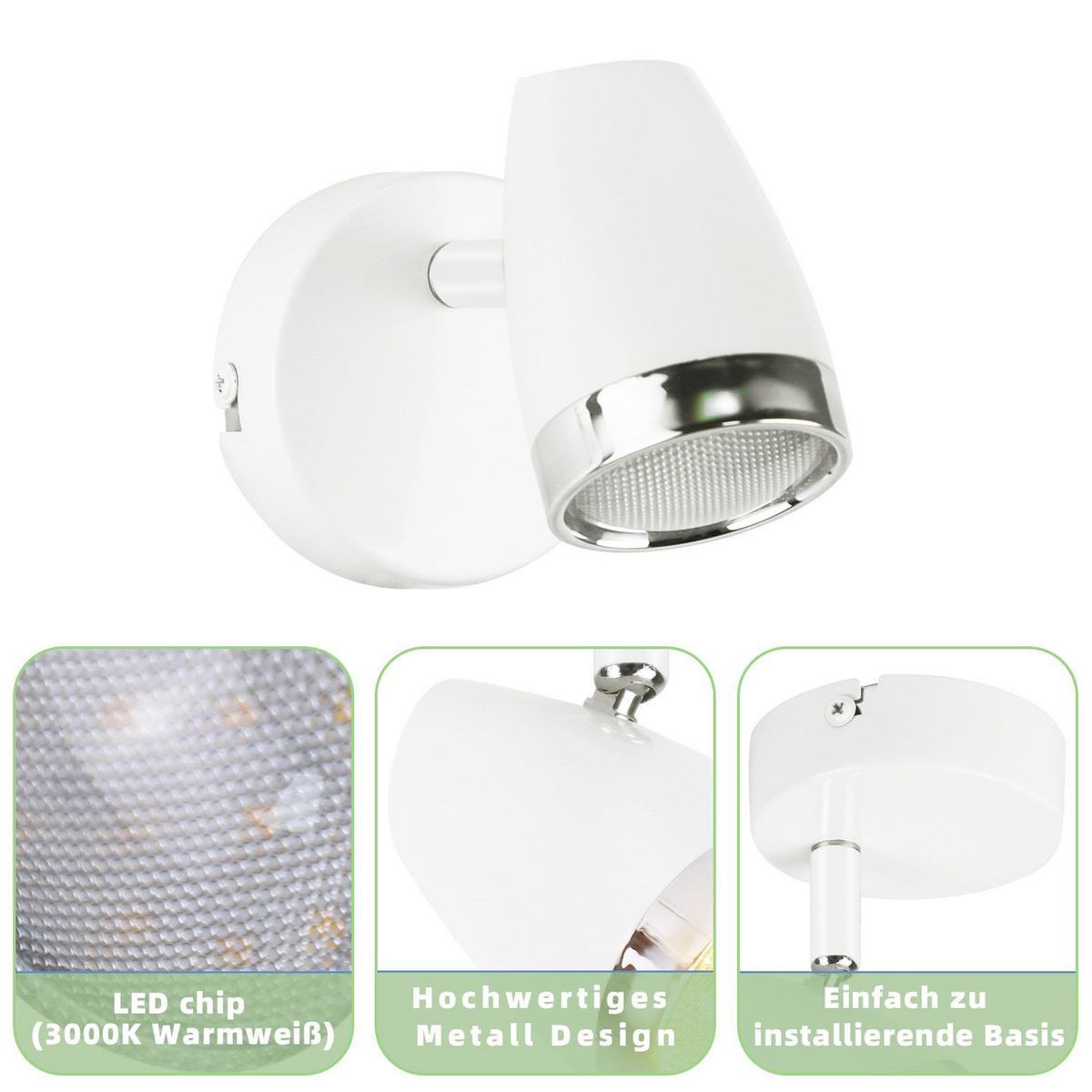 LED-DECKENSTRAHLER Lethbridge 8/13.5/5.6cm - Weiß, Metall (8/13.5/5.6cm) - Nettlife