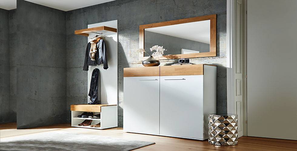 Garderobe in Weiß und Wildeiche von mömax.