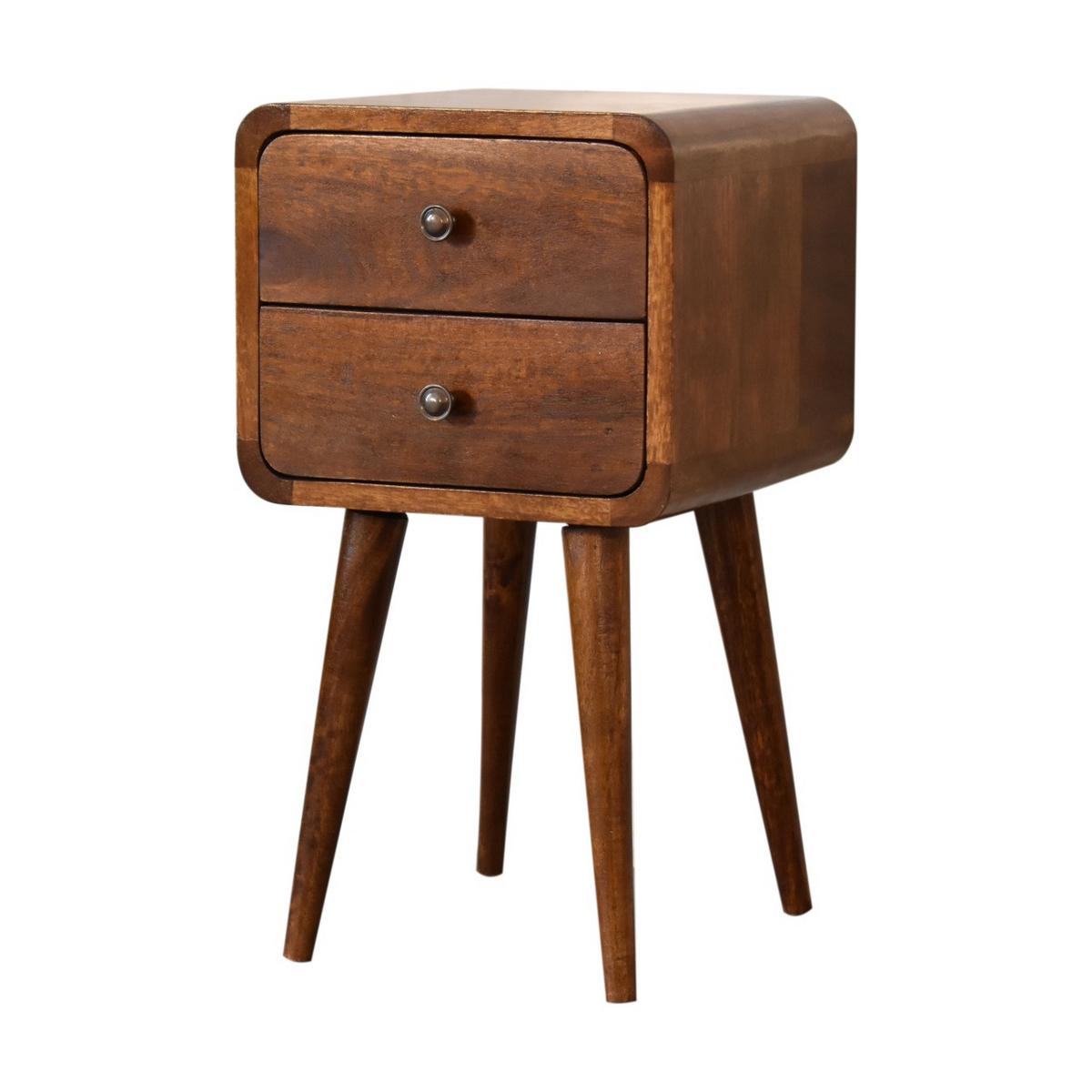 NACHTTISCH aus Massivholz - Messingfarben/Braun, Holz/Metall (30/55/30cm) - Artisan Furniture