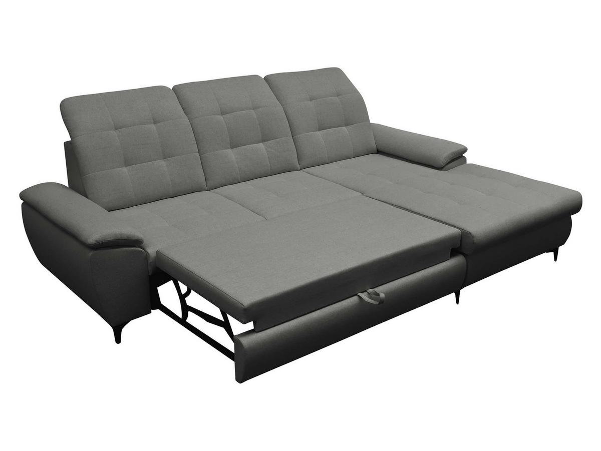 ECKSOFA Crystal, Seite: Links - Beige/Schwarz, Holz/Textil (260/182cm) - MIRJAN24