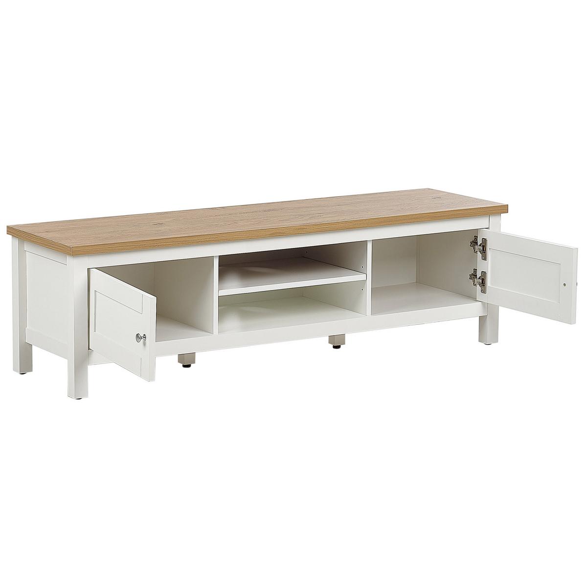 TV-MÖBEL Cremeweiß Atoca - Creme/Weiß, Holzwerkstoff (140/41/39cm) - Beliani