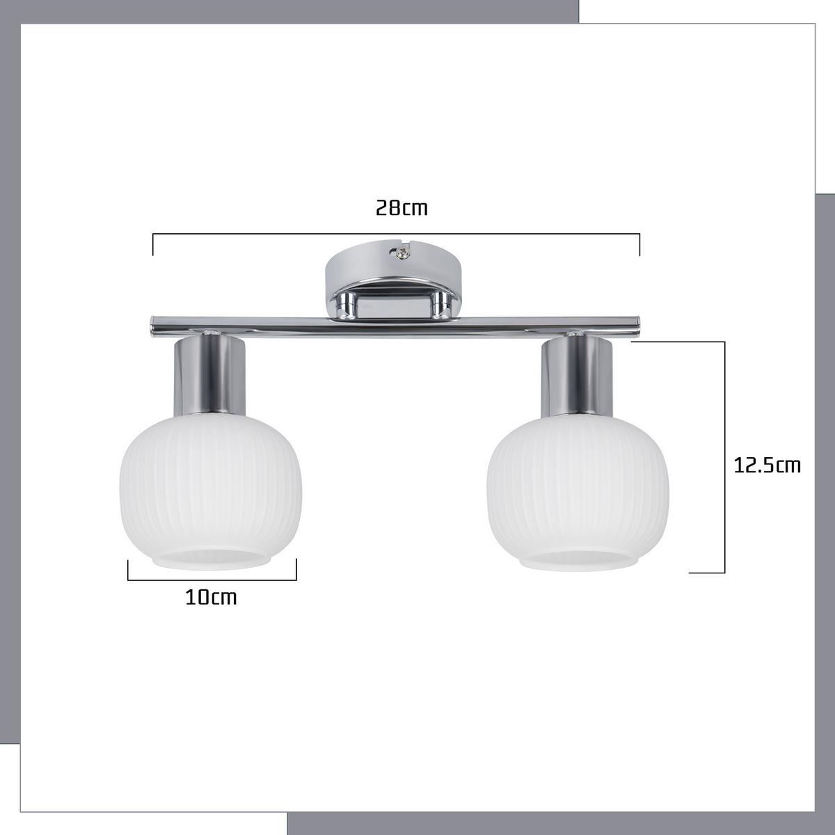 DECKENSTRAHLER Fawcett 2-flammig 28/10/16.5 cm - Weiß, Metall (28/10/16.5cm) - Nettlife