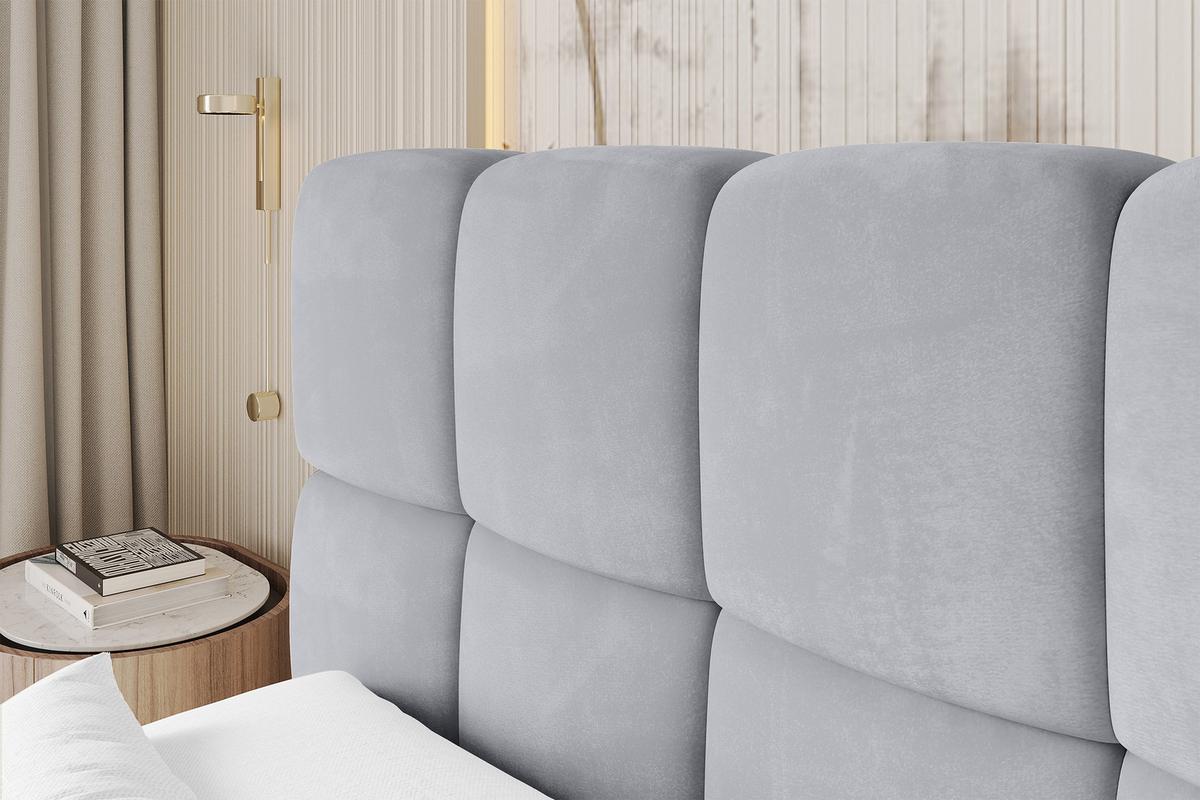 BOXBETT - AURI-H3 - 180x200 Grau Monolith - Hellgrau, Holzwerkstoff (180/200cm) - ALTDECOR